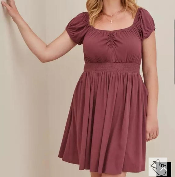Torrid Mini Lenny Smocked Waist Dress, Size 5 - Picture 3 of 15